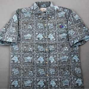 Reyn Spooner Black and Blue Patterned Shirt